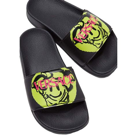 versace slides yellow|versace medusa slides.